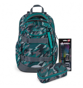 Schulrucksack Next Gen Kunstfaser grünschwarz