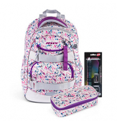 Schulrucksack Next Gen Kunstfaser pink weiß