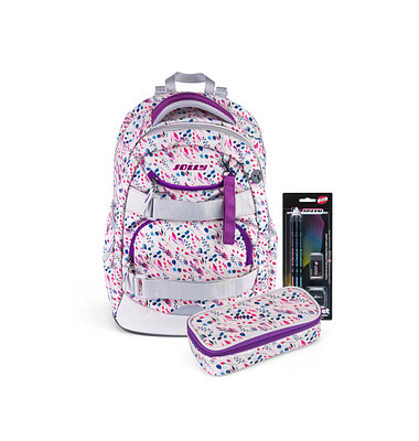 Schulrucksack Next Gen Kunstfaser pink weiß