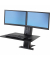 Sitz-Steh-Schreibtischaufsatz WorkFit-SR Dual 33-407-085, für 1-2 Monitore, 75cm breit, höhenverstellbar, zerlegt, schwarz