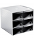 Schubladenbox MyCube 1032220011 weiß/schwarz 6 Schubladen geschlossen
