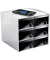 Schubladenbox MyCube 1032220011 weiß/schwarz 6 Schubladen geschlossen