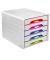 Schubladenbox Smoove weiß/bunt-transparent DIN A4 mit 5