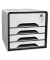 Schubladenbox Smoove Secure schwarz/weiß DIN A4 mit 4