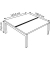 Doppelschreibtisch easyDesk B2P80X140.13.13, 75cm (H), 140x166cm (BxT), rechteckig, weiß / weiß