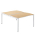 Doppelschreibtisch easyDesk B2P80X140.13.23, 75cm (H), 140x166cm (BxT), rechteckig, buche / weiß