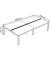 Doppelschreibtisch easyDesk B4P80X140.13.13, 75cm (H), 280x166cm (BxT), rechteckig, weiß / weiß