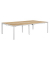 Doppelschreibtisch easyDesk B4P80X140.13.23, 75cm (H), 280x166cm (BxT), rechteckig, buche / weiß