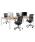 Doppelschreibtisch easyDesk B4P80X140.13.23, 75cm (H), 280x166cm (BxT), rechteckig, buche / weiß