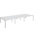 Doppelschreibtisch easyDesk B6P80X120.13.13, 75cm (H), 360x166cm (BxT), rechteckig, weiß / weiß