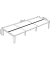 Doppelschreibtisch easyDesk B6P80X140.13.13, 75cm (H), 420x166cm (BxT), rechteckig, weiß / weiß
