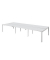 Doppelschreibtisch easyDesk B6P80X140.13.13, 75cm (H), 420x166cm (BxT), rechteckig, weiß / weiß