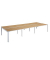 Doppelschreibtisch easyDesk B6P80X140.13.23, 75cm (H), 420x166cm (BxT), rechteckig, buche / weiß