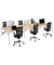 Doppelschreibtisch easyDesk B6P80X140.13.23, 75cm (H), 420x166cm (BxT), rechteckig, buche / weiß