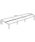 Doppelschreibtisch easyDesk B6P80X160.13.13, 75cm (H), 480x166cm (BxT), rechteckig, weiß / weiß
