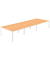 Doppelschreibtisch easyDesk B6P80X160.13.23, 75cm (H), 480x166cm (BxT), rechteckig, buche / weiß