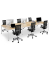 Doppelschreibtisch easyDesk B6P80X160.13.23, 75cm (H), 480x166cm (BxT), rechteckig, buche / weiß