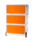 Rollcontainer EasyBox EBGHX3.05 Kunststoff orange/weiß, 3 normale Schubladen