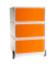 Rollcontainer EasyBox EBGHX3.05 Kunststoff orange/weiß, 3 normale Schubladen