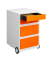 Rollcontainer EasyBox EBGHPH.05 Kunststoff orange/weiß, 4 normale Schubladen