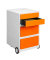 Rollcontainer EasyBox EBGHPH.05 Kunststoff orange/weiß, 4 normale Schubladen