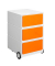 Rollcontainer EasyBox EBGHPH.05 Kunststoff orange/weiß, 4 normale Schubladen