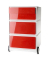 Rollcontainer EasyBox EBGHPH.18 Kunststoff rot/weiß, 4 normale Schubladen