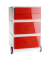 Rollcontainer EasyBox EBGHPH.18 Kunststoff rot/weiß, 4 normale Schubladen