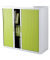 Aktenschrank easy Office E1CT0005300042, Kunststoff/Stahl abschließbar, 2 OH, 110 x 104 x 41,5 cm, grün/weiß