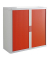 Aktenschrank easy Office E1C0009800020, Kunststoff/Stahl abschließbar, 2 OH, 110 x 104 x 41,5 cm, keine Fachböden, rot/weiß