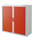 Aktenschrank easy Office E1C0009800020, Kunststoff/Stahl abschließbar, 2 OH, 110 x 104 x 41,5 cm, keine Fachböden, rot/weiß