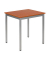 Schreibtisch, 74cm (H), 70x60cm (BxT), rechteckig, kirsche / silber