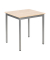 Schreibtisch, 74cm (H), 70x60cm (BxT), rechteckig, ahorn / silber
