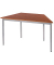 Schreibtisch, 74cm (H), 60/120x60cm (BxT), Trapezform, kirsche / silber