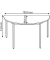 Schreibtisch, 74cm (H), 120x60cm (BxT), halbrund, grau / dunkelgrau