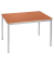 Schreibtisch, 74cm (H), 120x80cm (BxT), rechteckig, kirsche / silber
