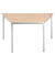 Schreibtisch, 74cm (H), 70/140x70cm (BxT), Trapezform, ahorn / silber