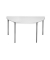 Schreibtisch, 74cm (H), 140x70cm (BxT), halbrund, grau / dunkelgrau