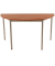 Schreibtisch, 74cm (H), 140x70cm (BxT), halbrund, kirsche / silber