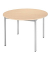 Schreibtisch, 74cm (H), 110x110cm (BxT), rund, ahorn / silber