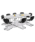Klapptisch ohne TPCH147G, 74cm (H), 140x70cm (BxT), rechteckig, grau / chrom