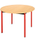 Schreibtisch, 74cm (H), 110x110cm (BxT), rund, buche / rot