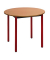 Schreibtisch, 74cm (H), 80x80cm (BxT), rund, buche / rot