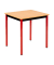 Schreibtisch, 74cm (H), 70x60cm (BxT), rechteckig, buche / rot