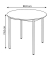 Schreibtisch, 74cm (H), 80x80cm (BxT), rund, grau / rot