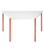 Schreibtisch, 74cm (H), 70/140x70cm (BxT), Trapezform, grau / rot