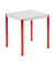 Schreibtisch, 74cm (H), 70x60cm (BxT), rechteckig, grau / rot