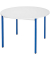 Schreibtisch, 74cm (H), 110x110cm (BxT), rund, grau / blau