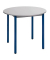 Schreibtisch, 74cm (H), 80x80cm (BxT), rund, grau / blau