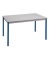 Schreibtisch, 74cm (H), 140x80cm (BxT), rechteckig, grau / blau